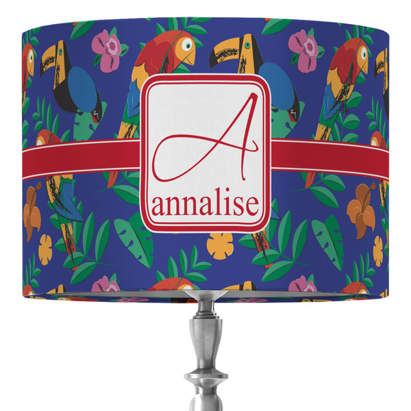 Custom Parrots & Toucans 16" Drum Lamp Shade - Fabric (Personalized)