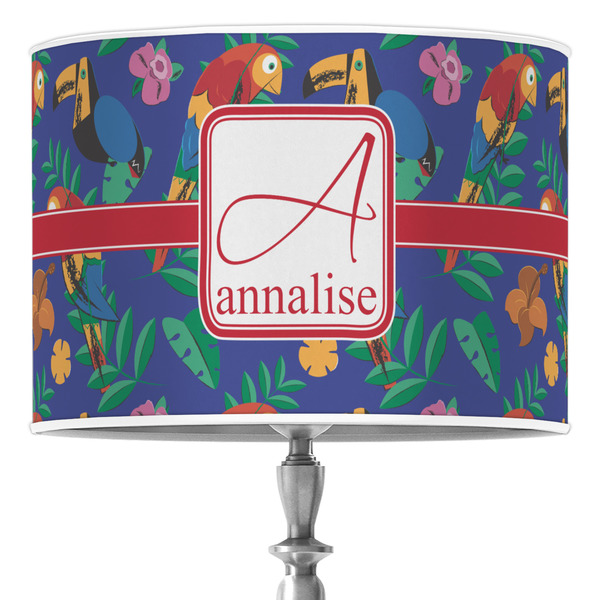 Custom Parrots & Toucans 16" Drum Lamp Shade - Poly-film (Personalized)