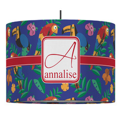 Parrots & Toucans Drum Pendant Lamp (Personalized)
