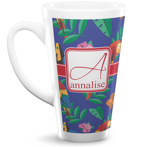 Custom Parrots & Toucans Latte Mug (Personalized)