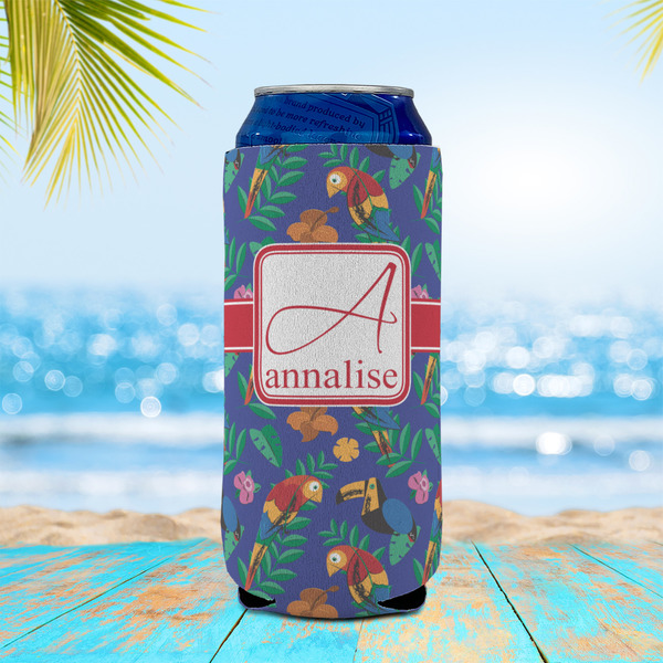 Parrots & Toucans 16oz Can Sleeve - LIFESTYLE