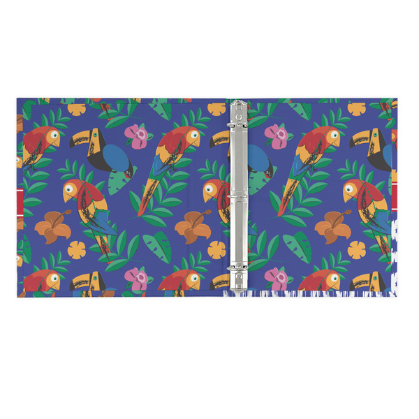 Parrots & Toucans 3 Ring Binders - Full Wrap - 1" - OPEN INSIDE