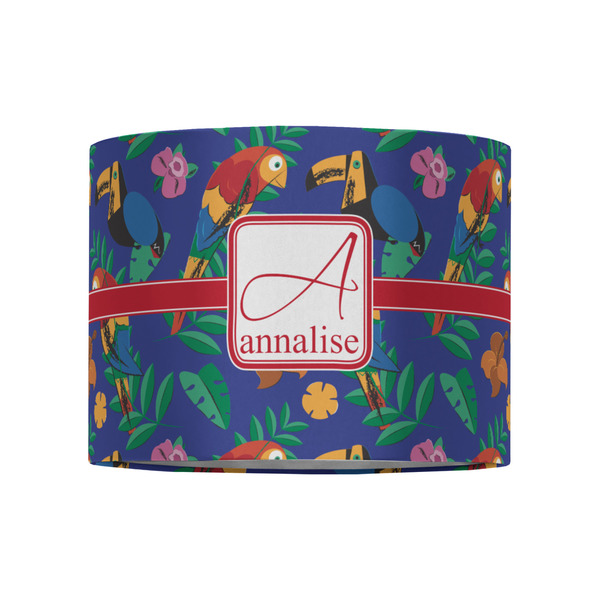 Parrots & Toucans 8" Drum Lampshade - FRONT (Fabric)