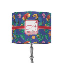 Parrots & Toucans 8" Drum Lamp Shade - Fabric (Personalized)