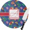 Parrots & Toucans Round Glass Cutting Board - Small (Personalized)