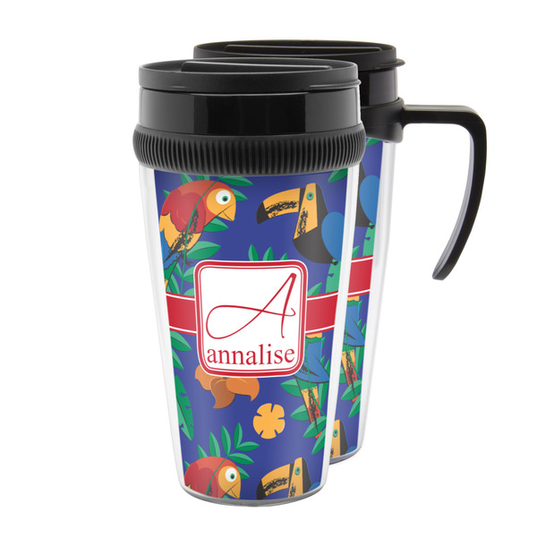 Custom Parrots & Toucans Acrylic Travel Mug (Personalized)