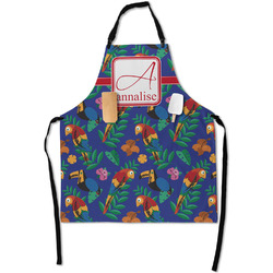 Parrots & Toucans Apron With Pockets w/ Name and Initial