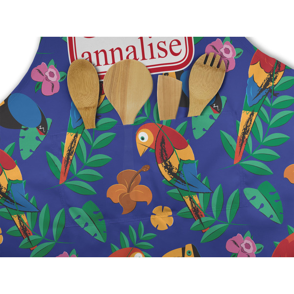 Parrots & Toucans Apron - Pocket Detail with Props