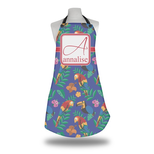 Custom Parrots & Toucans Apron w/ Name and Initial