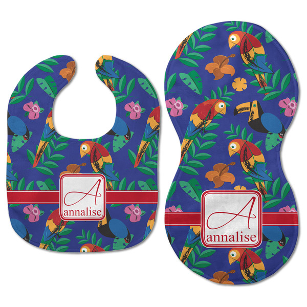Parrots & Toucans Baby Bib & Burp Set - Approval (new bib & burp)