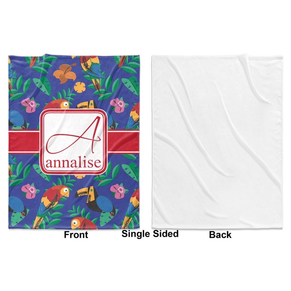 Parrots & Toucans Baby Blanket (Single Side - Printed Front, White Back)