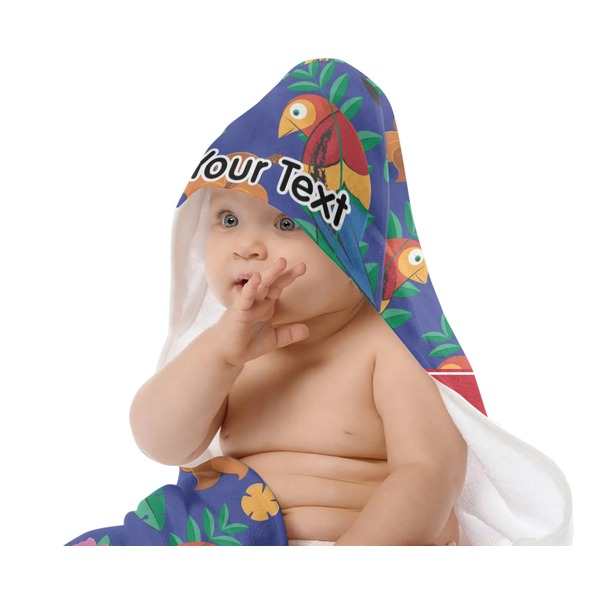 Parrots & Toucans Baby Hooded Towel on Child
