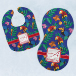Parrots & Toucans Baby Bib & Burp Set w/ Name and Initial