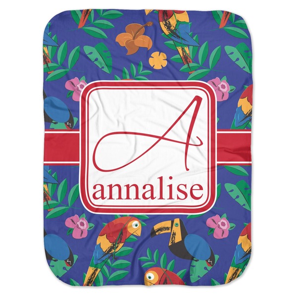 Custom Parrots & Toucans Baby Swaddling Blanket (Personalized)