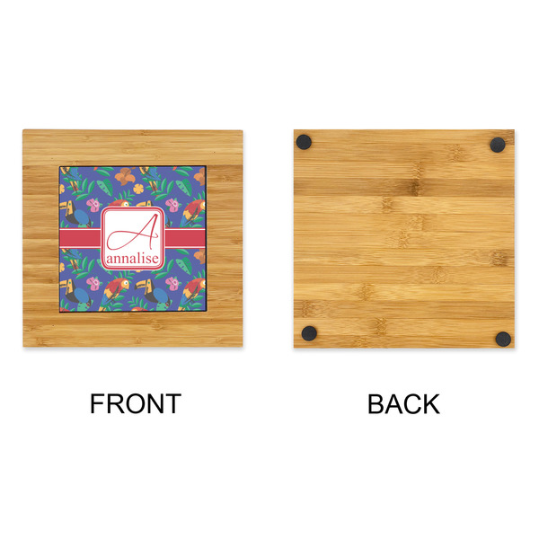 Parrots & Toucans Bamboo Trivet with 6" Tile - APPROVAL