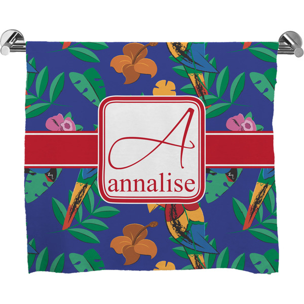 Custom Parrots & Toucans Bath Towel (Personalized)