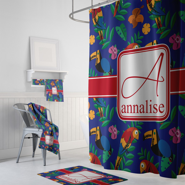 Parrots & Toucans Bath Towel Sets - 3-piece - In Context