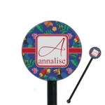 Parrots & Toucans 5.5" Round Plastic Stir Sticks - Black - Double Sided (Personalized)