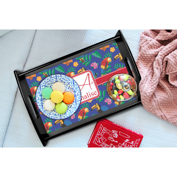 Parrots & Toucans Black Tray - Lifestyle (UPDATED)