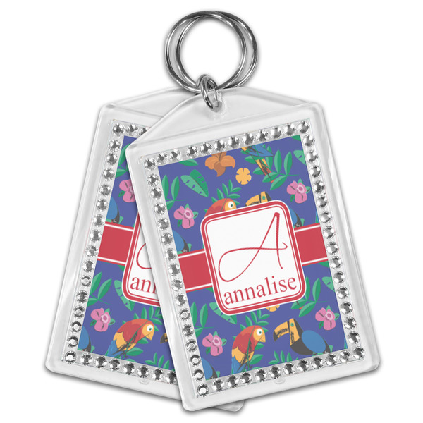 Parrots & Toucans Bling Keychain - MAIN