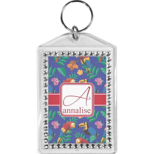 Custom Parrots & Toucans Bling Keychain (Personalized)