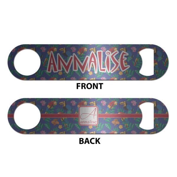 Parrots & Toucans Bottle Opener - Front & Back