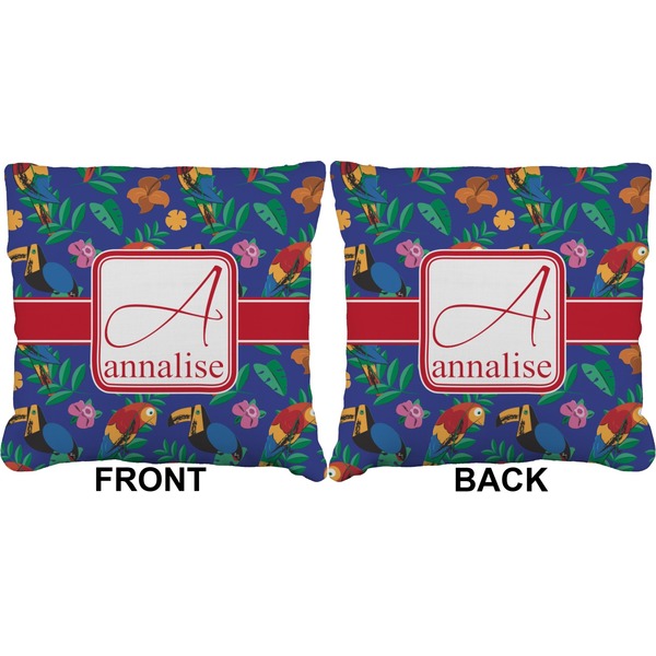 Parrots & Toucans Burlap Pillow Approval