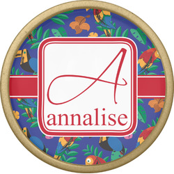 Parrots & Toucans Cabinet Knob - Gold (Personalized)