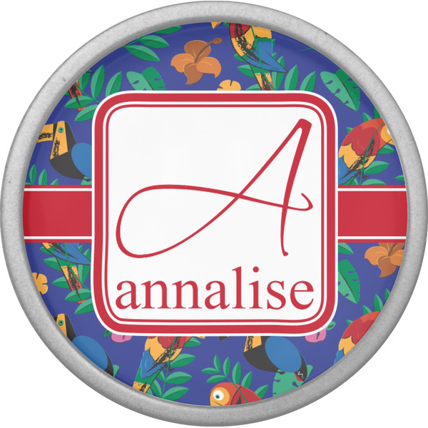 Parrots & Toucans Cabinet Knob - Nickel - Front