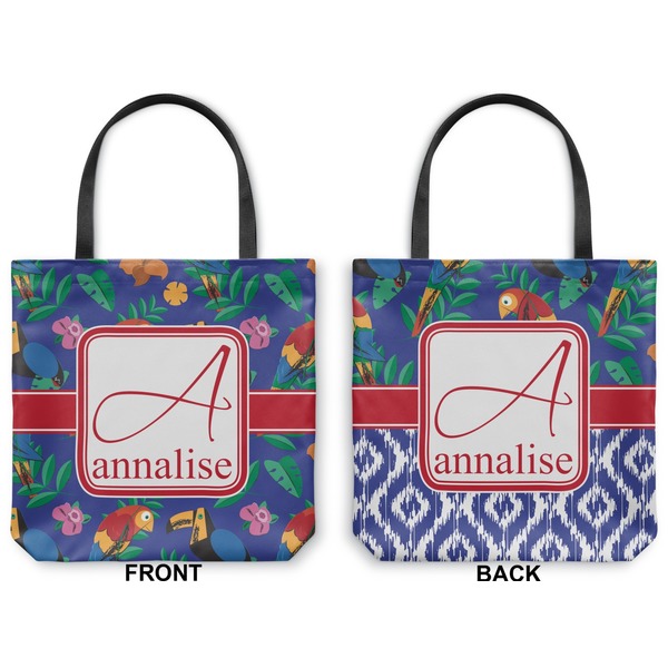 Parrots & Toucans Canvas Tote - Front and Back