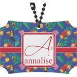 Parrots & Toucans Rear View Mirror Ornament (Personalized)