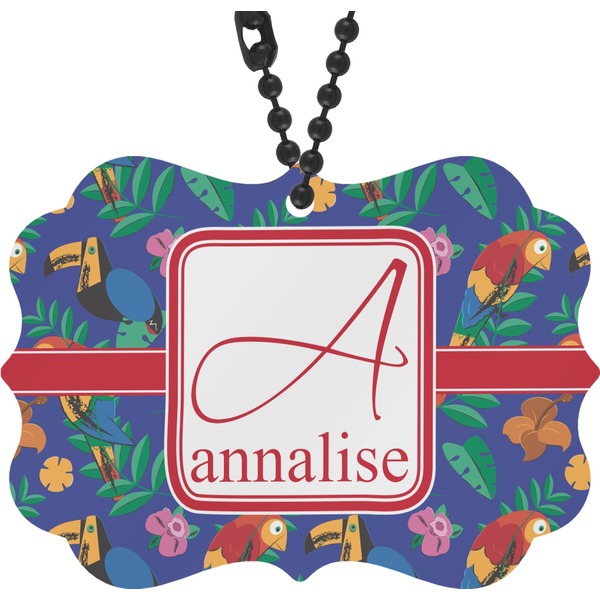 Custom Parrots & Toucans Rear View Mirror Charm (Personalized)