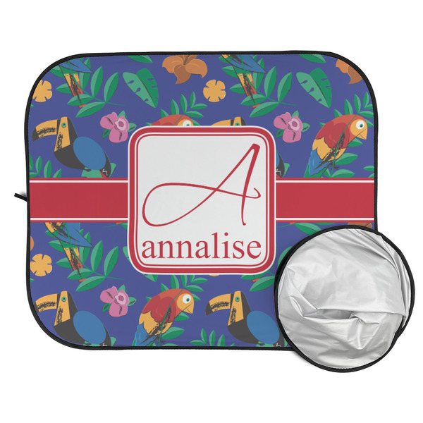 Parrots & Toucans Car Sun Shades - FOLDED & UNFOLDED