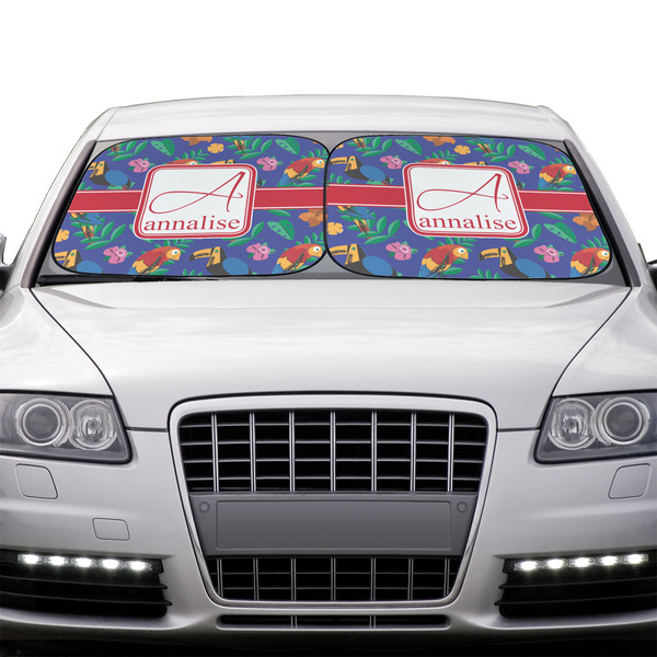 Parrots & Toucans Car Sun Shades - IN CONTEXT