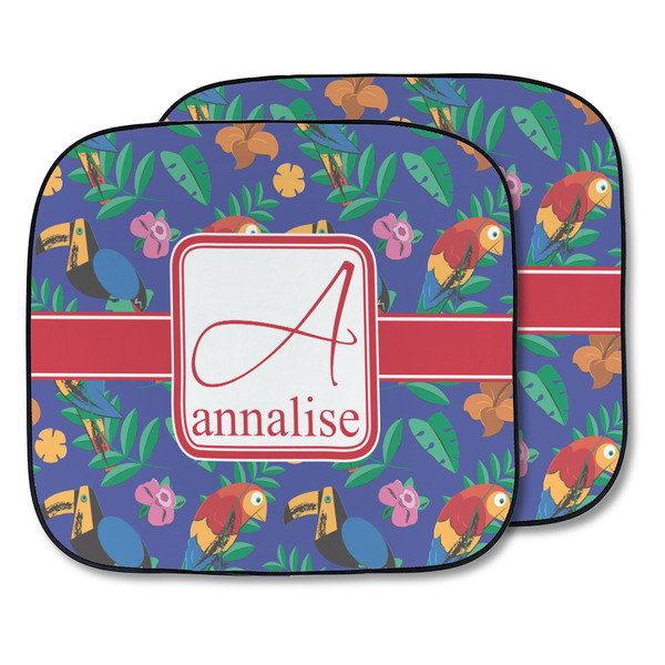 Custom Parrots & Toucans Car Sun Shade - Two Piece (Personalized)