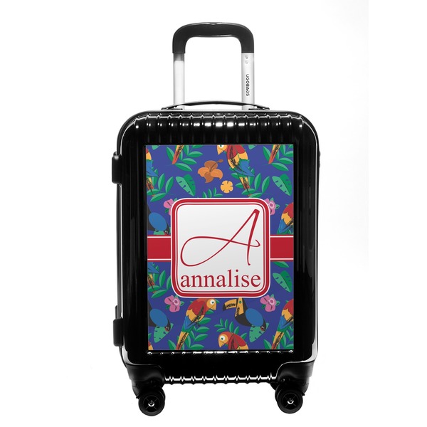 Custom Parrots & Toucans Carry On Hard Shell Suitcase (Personalized)