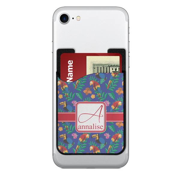 Custom Parrots & Toucans 2-in-1 Cell Phone Credit Card Holder & Screen Cleaner (Personalized)