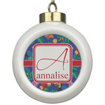 Parrots & Toucans Ceramic Ball Ornament (Personalized)