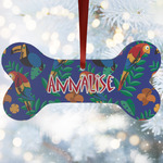 Parrots & Toucans Ceramic Dog Ornament w/ Name and Initial