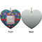Parrots & Toucans Ceramic Flat Ornament - Heart Front & Back (APPROVAL)