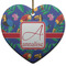 Parrots & Toucans Ceramic Flat Ornament - Heart (Front)