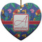 Parrots & Toucans Heart Ceramic Ornament w/ Name and Initial