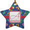 Parrots & Toucans Star Ceramic Ornament w/ Name and Initial