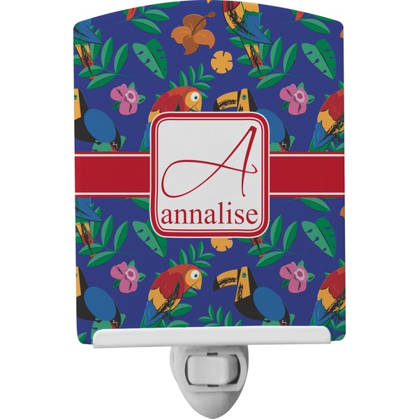 Custom Parrots & Toucans Ceramic Night Light (Personalized)