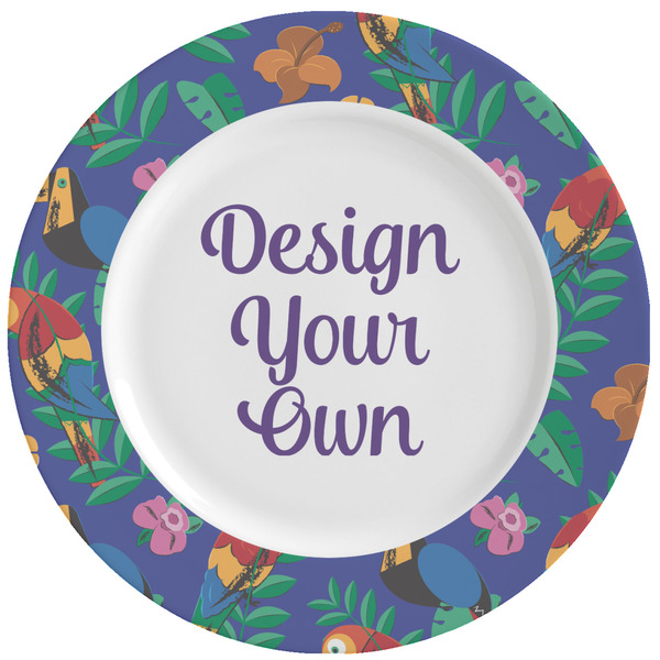 Custom Parrots & Toucans Ceramic Dinner Plates (Set of 4) (Personalized)