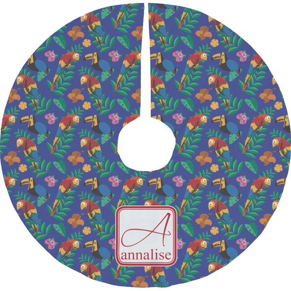 Custom Parrots & Toucans Tree Skirt (Personalized)