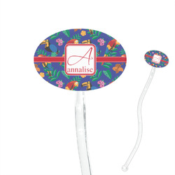 Parrots & Toucans 7" Oval Plastic Stir Sticks - Clear (Personalized)