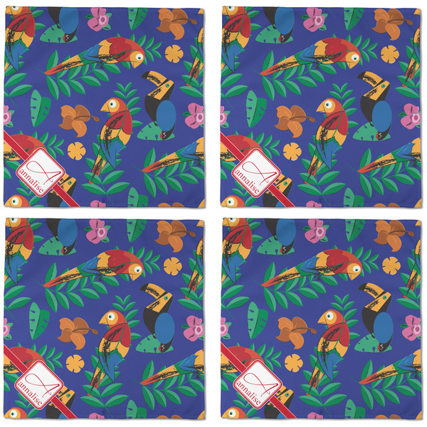 Parrots & Toucans Cloth Napkins - Personalized Dinner (APPROVAL) Set of 4