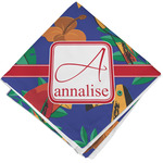 Parrots & Toucans Cloth Cocktail Napkin - Single w/ Name and Initial