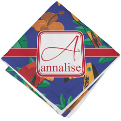 Parrots & Toucans Cloth Cocktail Napkin - Single w/ Name and Initial